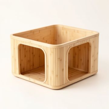 Laurel Field Empty Furniture-Style Litter Enclosure - Beige (synthetic illustration; no displayed measurements)