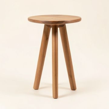 Teak Tripod End Table (synthetic illustration; no displayed measurements)