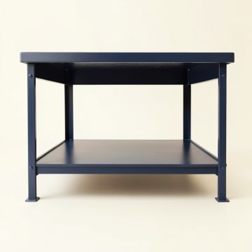 Linden Crest Empty Workshop Workbench - Navy (synthetic illustration; no displayed measurements)