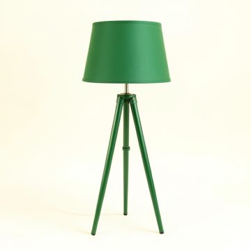 Stone Crest Floor Lamp With A Plain Fabric Shade - Green (synthetic illustration; no displayed measurements)