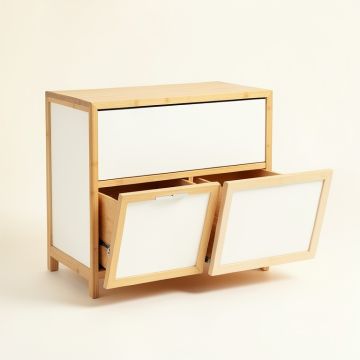 Holly Dale Freestanding Pull-Out Hamper Cabinet - White (synthetic illustration; no displayed measurements)