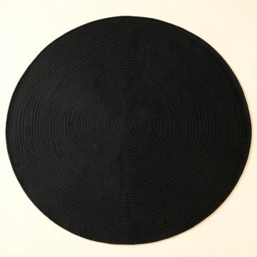 Reed Bluff Round Area Rug - Black (synthetic illustration; no displayed measurements)