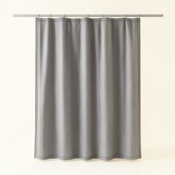 Spruce Canyon Shower Curtain Hanging Flat From A Plain Rod - Gray (synthetic illustration; no displayed measurements)