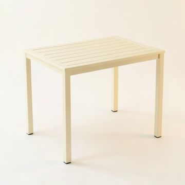 Rowan Arc Patio Table - Cream (synthetic illustration; no displayed measurements)