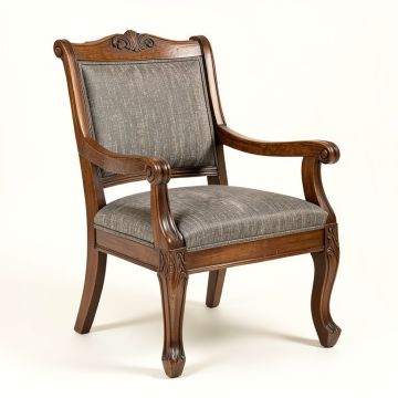 Kara Solid Wood Queen Anne Back Dining Chair In Antique Brown With Gray Undertones (synthetic illustration; no displayed measurements)