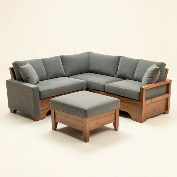 Aisling 98.75 '' Wide Right Hand Facing Modular Corner Sectional With Ottoman (synthetic illustration; no displayed measurements)