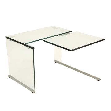 Helmdon Glass L-Shape Desk