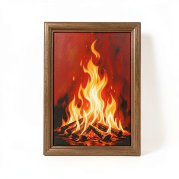 Spanish Galions On Fire By Adrian Borda - Picture Frame Painting Print On Canvas (synthetic illustration; no displayed measurements)