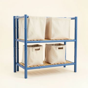 Bay Dell Laundry Sorting Station With Plain Removable Bags - Blue (synthetic illustration; no displayed measurements)