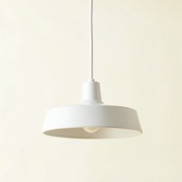 Reed Canyon Pendant Light Suspended From One Plain Cable - White (synthetic illustration; no displayed measurements)
