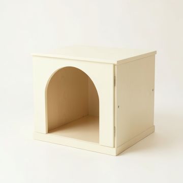 Olive Crossing Empty Furniture-Style Litter Enclosure - Cream (synthetic illustration; no displayed measurements)
