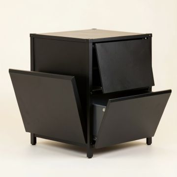 Ash Bridge Freestanding Pull-Out Hamper Cabinet - Black (synthetic illustration; no displayed measurements)