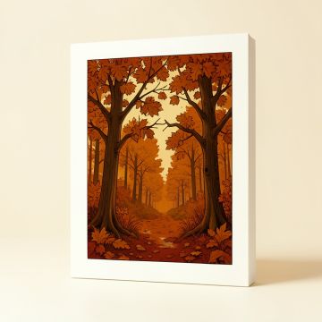 Paint By Number Autumn Scene Finished Print - Not A Paint By Number Kit - Graphic Art Print On Paper (synthetic illustration; no displayed measurements)