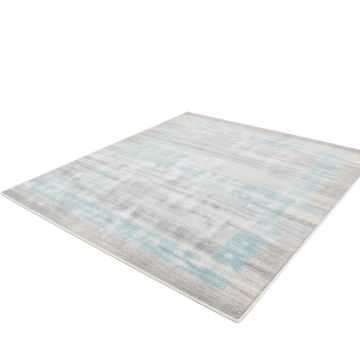 Coeur Power Loom Gray/Light Blue/Ivory Area Rug
