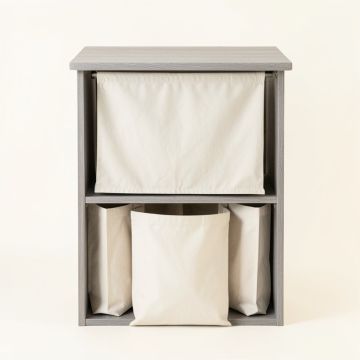 Olive Bridge Laundry Sorting Station With Plain Removable Bags - Gray (synthetic illustration; no displayed measurements)