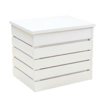 Slate Crest Closed Outdoor Storage Box - White