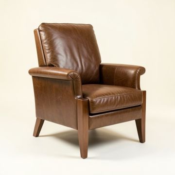 Eastgate 30 '' Wide Top Grain Leather Club Chair (synthetic illustration; no displayed measurements)