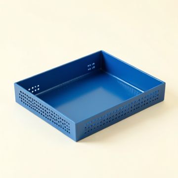 Lake Edge Empty Under-Desk Cable Tray - Blue (synthetic illustration; no displayed measurements)