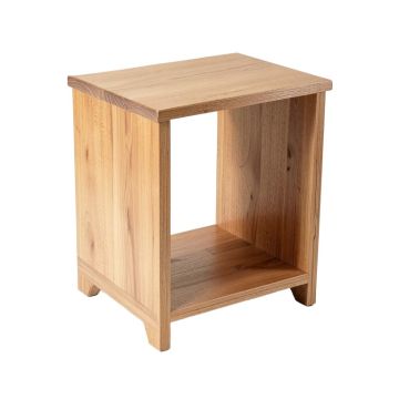 Angulo Solid Wood Floor Shelf End Table With Storage