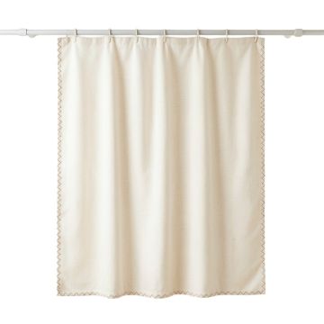 Ash Dale Shower Curtain Hanging Flat From A Plain Rod - Cream