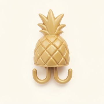 Gilded Pineapple Shower Curtain Hooks (synthetic illustration; no displayed measurements)