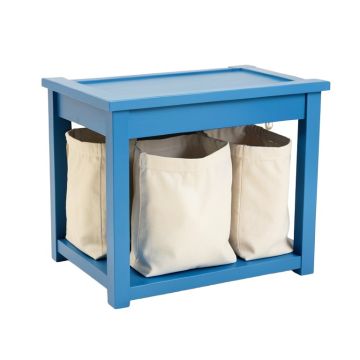 Maple Brook Laundry Sorting Station With Plain Removable Bags - Blue