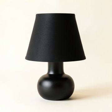 Cedar Crossing Table Lamp With A Plain Fabric Shade - Black (synthetic illustration; no displayed measurements)