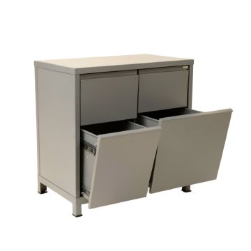 Juniper Branch Freestanding Pull-Out Hamper Cabinet - Gray