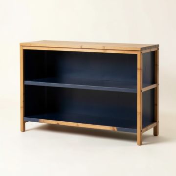 Glen Arc Low Bookcase - Navy (synthetic illustration; no displayed measurements)
