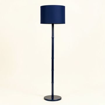 Ridge Bend Floor Lamp With A Plain Fabric Shade - Navy (synthetic illustration; no displayed measurements)