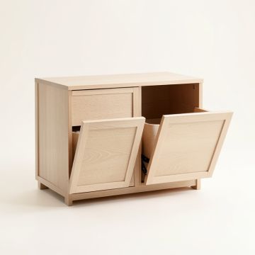 Glen Crest Freestanding Pull-Out Hamper Cabinet - Beige (synthetic illustration; no displayed measurements)
