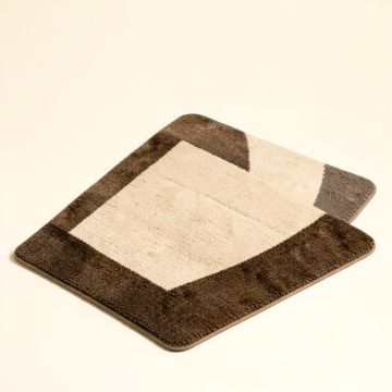 Modern Hand-Tufted Wool Beige/Dark Brown Area Rug (synthetic illustration; no displayed measurements)