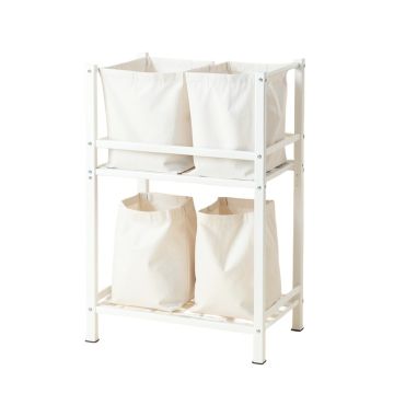 Spruce Brook Laundry Sorting Station With Plain Removable Bags - White