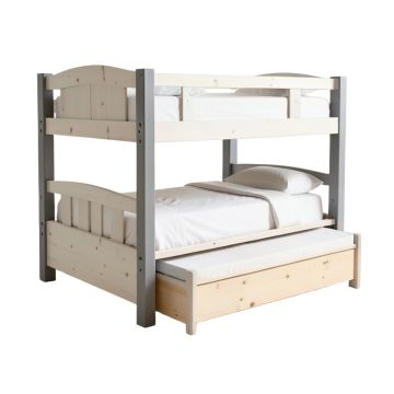 Twin Over Twin Solid Wood Bunk Bed With Trundle