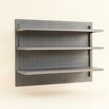 Birch Bridge Empty Wall-Mounted Tool Organizer Panel - Gray (synthetic illustration; no displayed measurements)