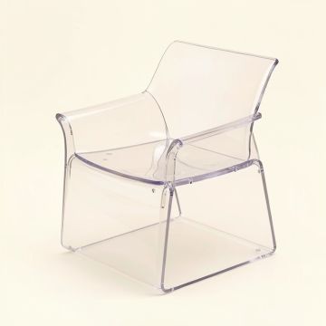Jalen Stacking Arm Chair In Clear (synthetic illustration; no displayed measurements)