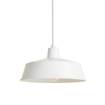 Briar Dell Pendant Light Suspended From One Plain Cable - White