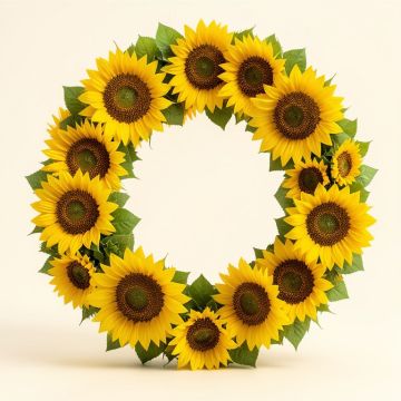 Sunflower Bouquet Wreath (synthetic illustration; no displayed measurements)