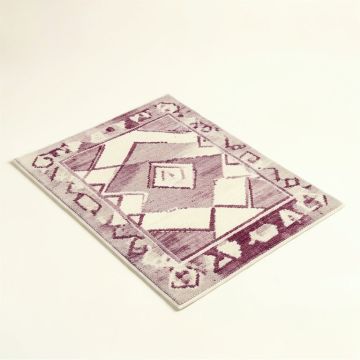 Garney Geometric Ivory/Plum Area Rug (synthetic illustration; no displayed measurements)