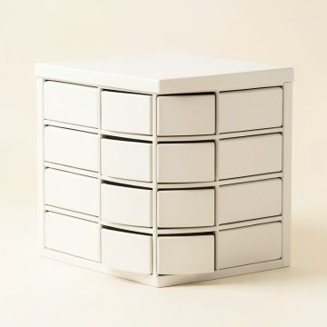 Harbor Branch Small-Parts Storage Drawer Cabinet - White (synthetic illustration; no displayed measurements)