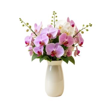 Dancing Lady Orchids Floral Arrangement In Vase