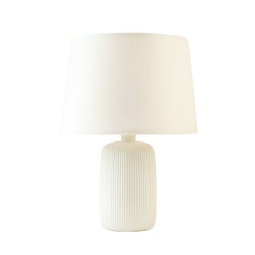 Harbor Canyon Table Lamp With A Plain Fabric Shade - White