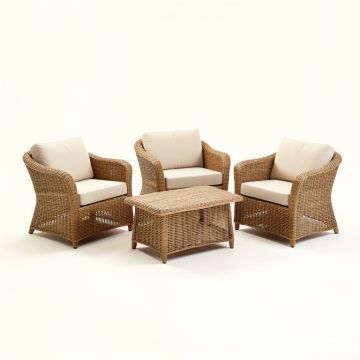 Vaughnsville 3 Piece Rattan Conversation Set Seating Group (synthetic illustration; no displayed measurements)