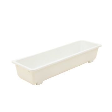 Moss Crossing Empty Railing Planter With Integral Brackets - White