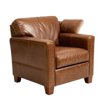 Crutchfield 33.5 '' Wide Top Grain Leather Armchair