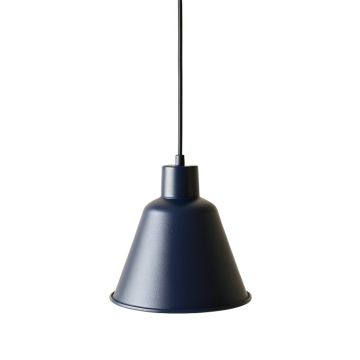 Slate Arc Pendant Light Suspended From One Plain Cable - Navy