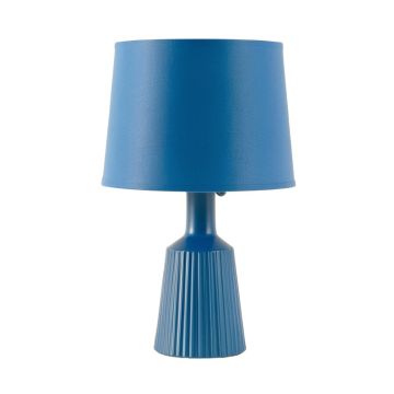 Sage Dale Table Lamp With A Plain Fabric Shade - Blue