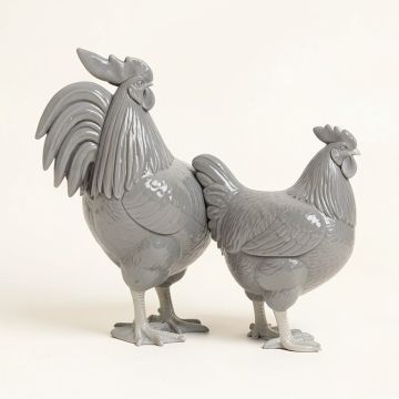 2 Piece Fabio Couple Rooster Set (synthetic illustration; no displayed measurements)