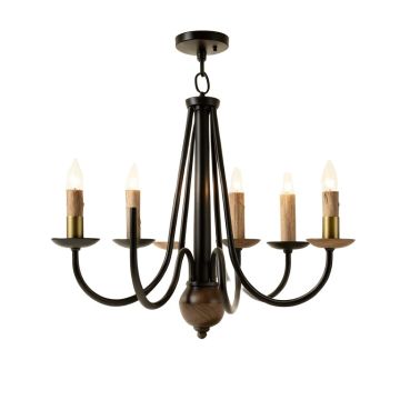 Cade 12 - Light Candle Style Wagon Wheel Chandelier