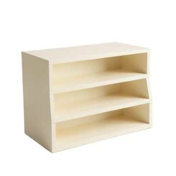 Hazel Arc Low Bookcase - Cream